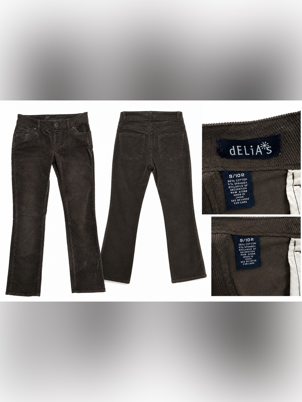 dELiA*s Dark Brown Straight Leg Corduroy Pants
